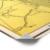 Vintage Detailed Golden San Francisco Map 1888 ポスター (角)