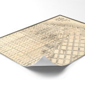 Vintage Detailed Golden San Francisco Map 1889 ポスター (角)