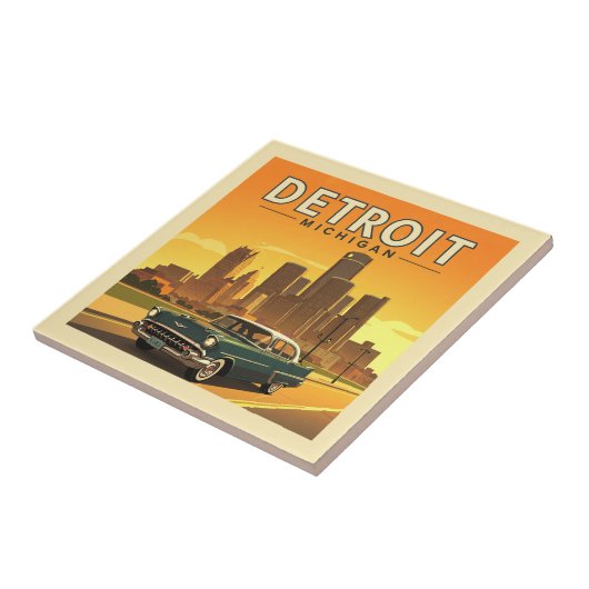 Vintage Detroit Michigan タイル (側面)