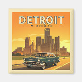 Vintage Detroit Michigan マグネット (正面)