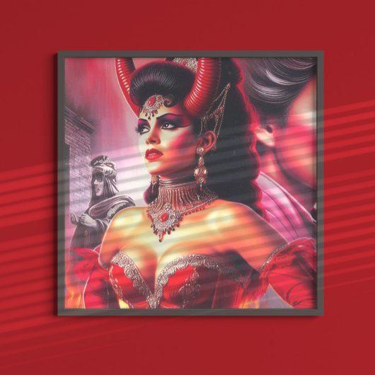 Vintage Devilish Woman ポスター