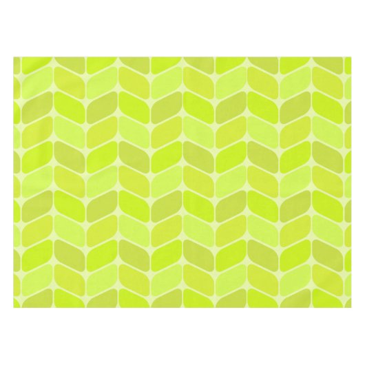 Vintage Diagonal Rectangles Chartreuse テーブルクロス (正面(横))