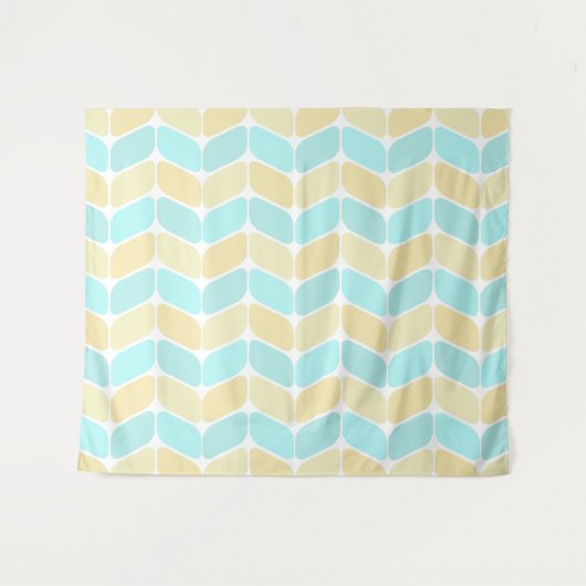 Vintage Diagonal Rectangles Sandy Beach タペストリー (正面(横))
