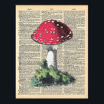 Vintage Dictionary Art Red Mushroom Fairy House ポスター<br><div class="desc">Decorate your home with rustic shabby-chic style featuring sweet vintage dictionary art prints from Charmed Life! This adorable vintage dictionary print features a cute red mushroom growing from colorful greenery, juxtaposed over a fun vintage dictionary page to create shabby chic wall art that you'll love. We recommend that you keep...</div>