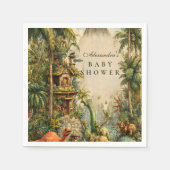 Vintage Dino Baby Shower スタンダードカクテルナプキン (正面)