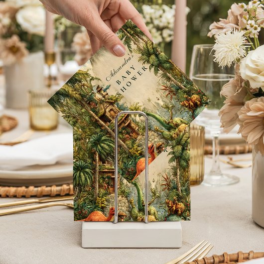 Vintage Dino Baby Shower スタンダードカクテルナプキン