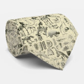 Vintage Dinosaur Bone Fossils Art ネクタイ (ロール)