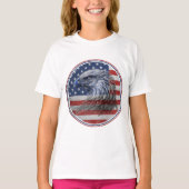 Vintage Distressed American Flag Eagle  Tシャツ (正面)