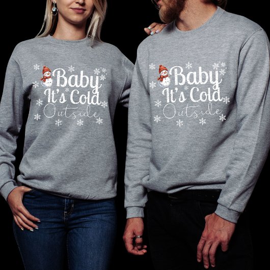 Vintage Distressed "Baby It's Cold Outside"   スウェットシャツ