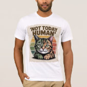Vintage Distressed Cat Graphic Tee – Funny Retro Tシャツ (正面)