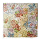 Vintage Distressed Flower Pattern タイル (正面)