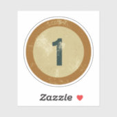 Vintage Distressed Number 1 シール (シート)