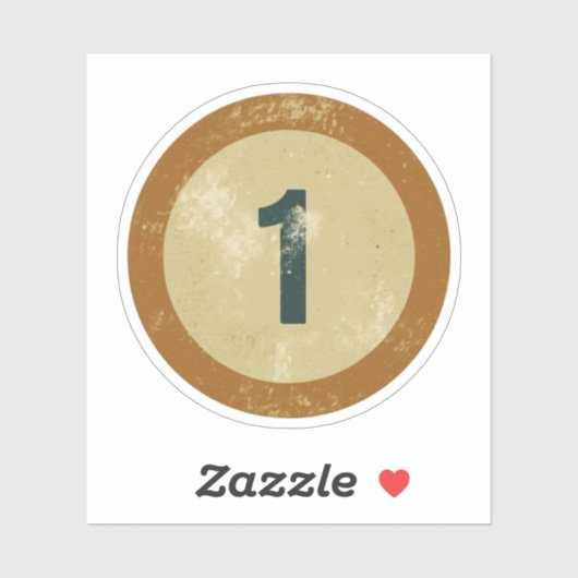 Vintage Distressed Number 1 シール (シート)