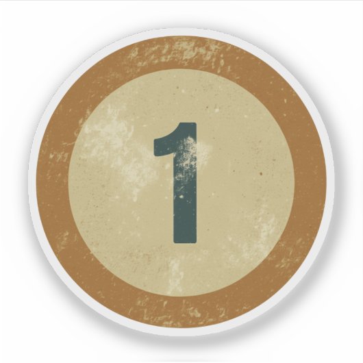 Vintage Distressed Number 1 シール (正面)