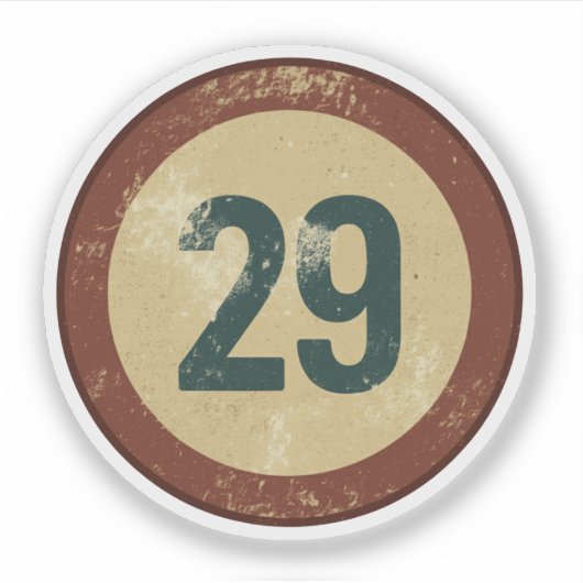 Vintage Distressed Number 29 シール (正面)