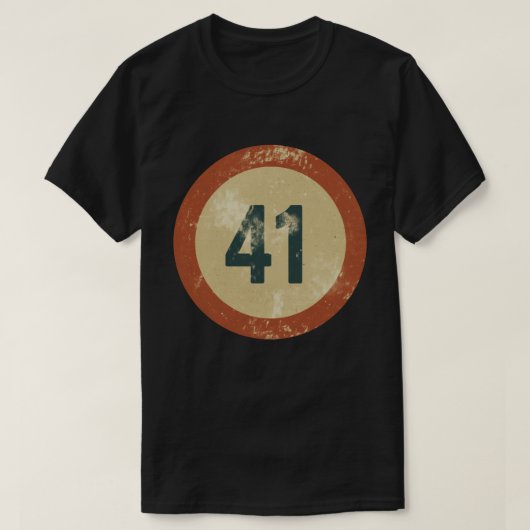 Vintage Distressed Number 41 Tシャツ (デザイン正面)