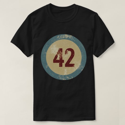 Vintage Distressed Number 42 Tシャツ (デザイン正面)