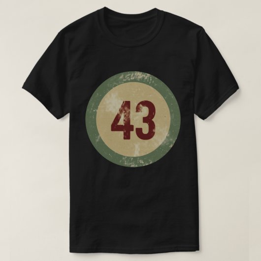 Vintage Distressed Number 43 Tシャツ (デザイン正面)