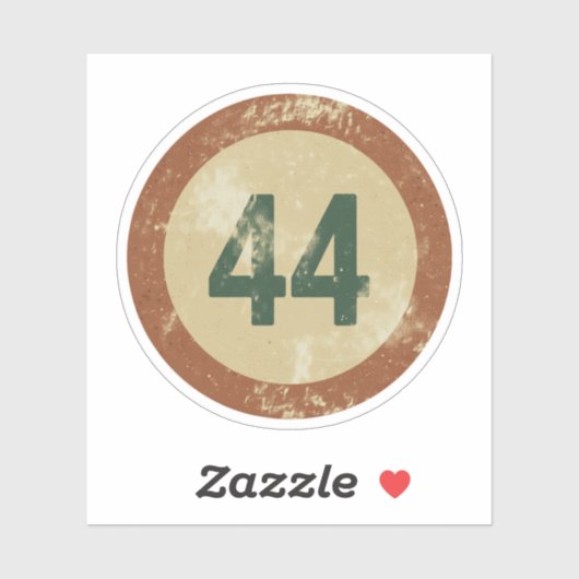 Vintage Distressed Number 44 シール (シート)