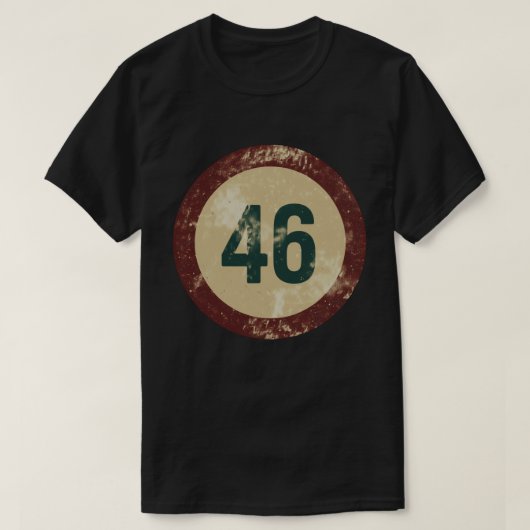 Vintage Distressed Number 46 Tシャツ (デザイン正面)