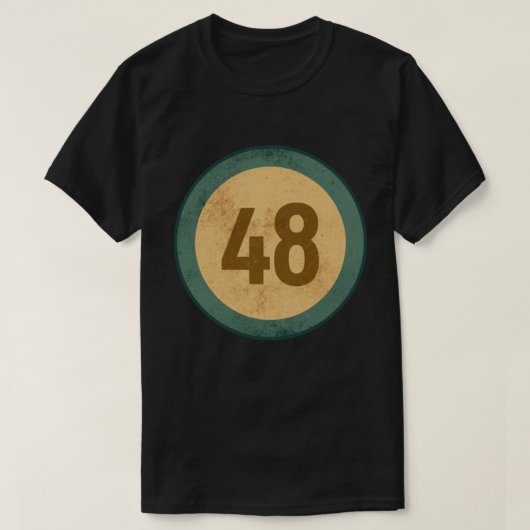 Vintage Distressed Number 48 Tシャツ (デザイン正面)