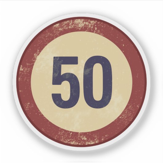 Vintage Distressed Number 50 シール (正面)