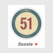 Vintage Distressed Number 51 シール (シート)