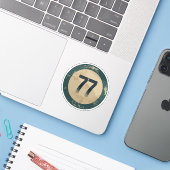 Vintage Distressed Number 77 シール (ノートパソコンとiPhone)