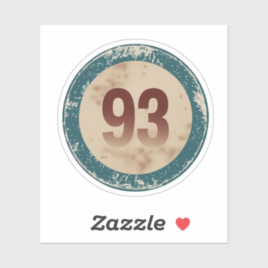 Vintage Distressed Number 93 シール (シート)