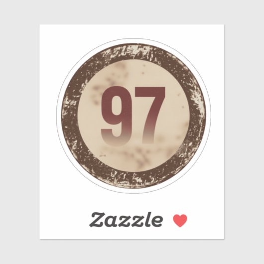 Vintage Distressed Number 97 シール (シート)