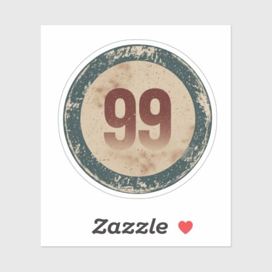Vintage Distressed Number 99 シール (シート)