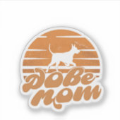 Vintage Dobe Mom Sunset Dog Art シール (正面)