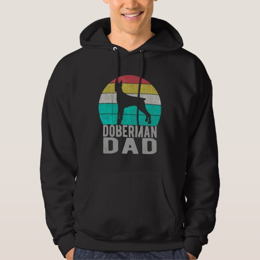 Vintage Doberman Pinscher Dad Retro パーカ (正面)