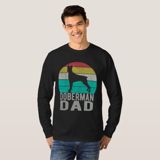 Vintage Doberman Pinscher Dad Retro Tシャツ (正面フル)