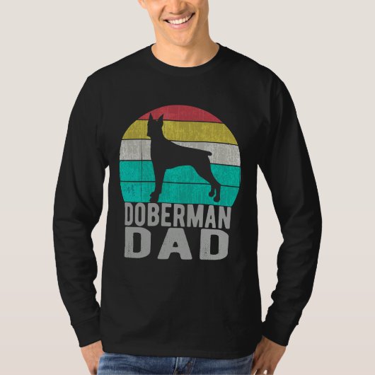Vintage Doberman Pinscher Dad Retro Tシャツ (正面)