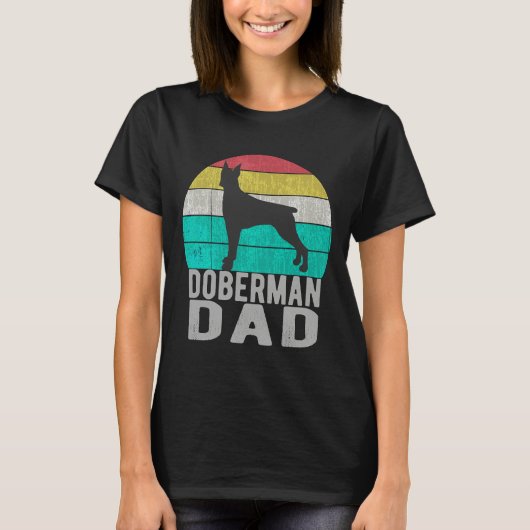 Vintage Doberman Pinscher Dad Retro Tシャツ (正面)