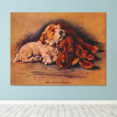 "Vintage Dog Artist, Lucy Dawson" キャンバスプリント (インサイチュ (ウッドフロア))