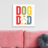 Vintage Dog Dad Paw Print Retro Typography Shirt_1 キャンバスプリント (インサイチュ (リビング))