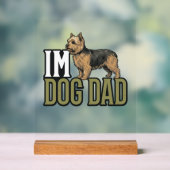 Vintage Dog Dad Terrier Engraving Shirt Design_1 アクリルサイン (ニュートラル)