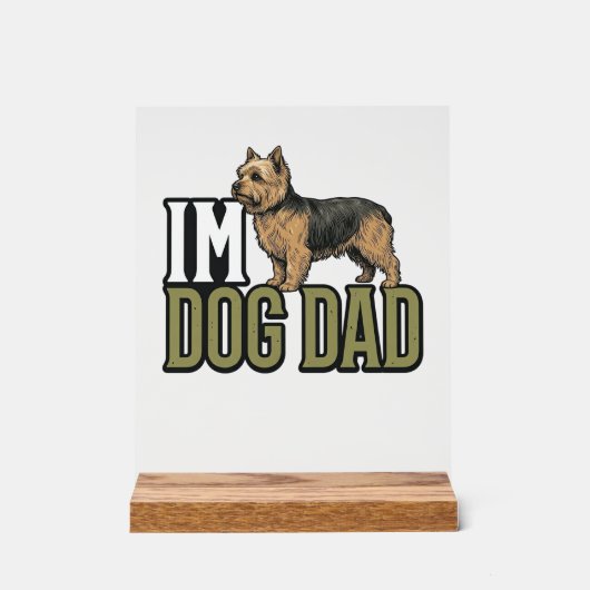 Vintage Dog Dad Terrier Engraving Shirt Design_1 アクリルサイン (正面)