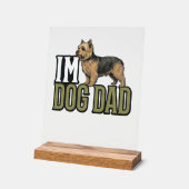 Vintage Dog Dad Terrier Engraving Shirt Design_1 アクリルサイン (傾斜)