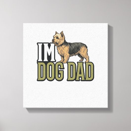 Vintage Dog Dad Terrier Engraving Shirt Design_1 キャンバスプリント (正面)