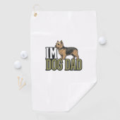 Vintage Dog Dad Terrier Engraving Shirt Design_1 ゴルフタオル (インサイチュ)