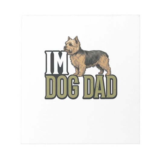 Vintage Dog Dad Terrier Engraving Shirt Design_1 ノートパッド (正面)
