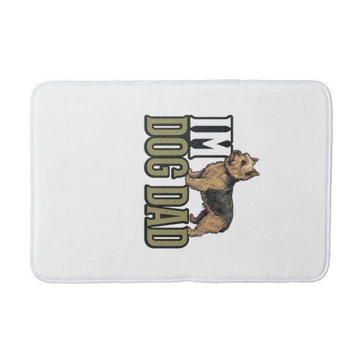 Vintage Dog Dad Terrier Engraving Shirt Design_1 バスマット (正面)