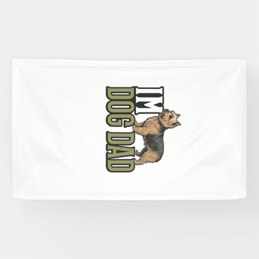 Vintage Dog Dad Terrier Engraving Shirt Design_1 横断幕 (横)