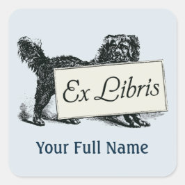 Vintage Dog Ex Libris Bookplate, Book Label スクエアシール