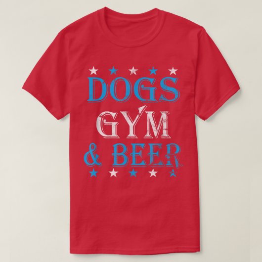 Vintage Dogs Gym And Beer  Tシャツ (デザイン正面)