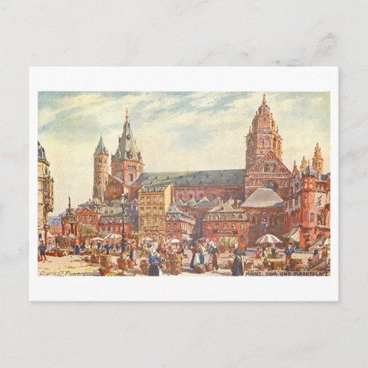 Vintage Dom/Cathedral Mainz Germany ポストカード (正面)