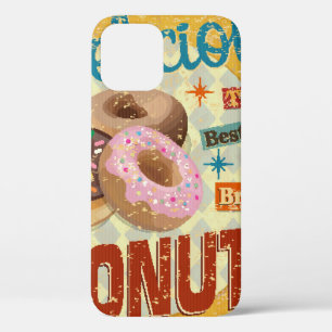 Vintage Donuts metal sign. vintage, sign, donut, p iPhone 12ケース